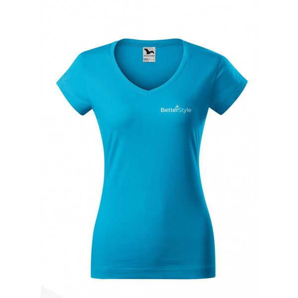 Damen T-Shirt mit V-Ausschnitt und BetterStyle-Logo (XL)